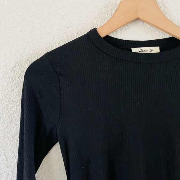 Madewell Ribbed Black Long Sleeve Shirt NWT - Picture 6 of 10